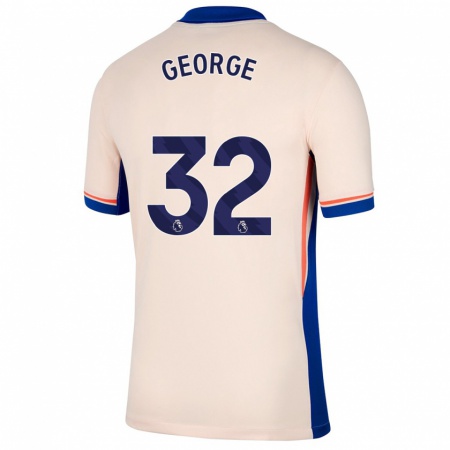 Kandiny Kinder Tyrique George #32 Hellbeige Auswärtstrikot Trikot 2024/25 T-Shirt Österreich