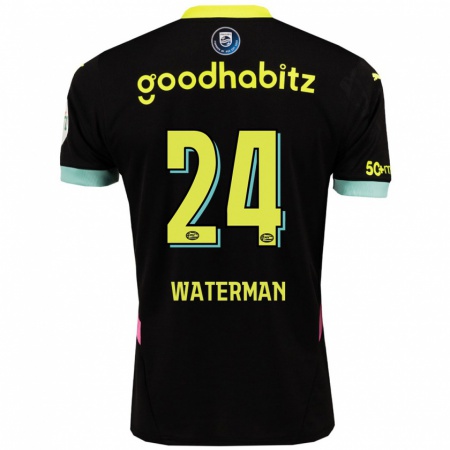 Kandiny Kinderen Boy Waterman #24 Zwart Geel Uitshirt Uittenue 2024/25 T-Shirt