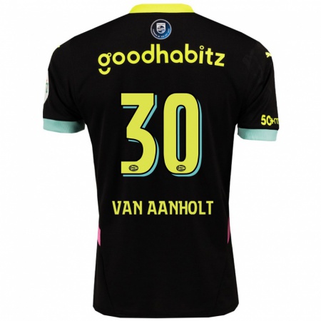 Kandiny Kinderen Patrick Van Aanholt #30 Zwart Geel Uitshirt Uittenue 2024/25 T-Shirt