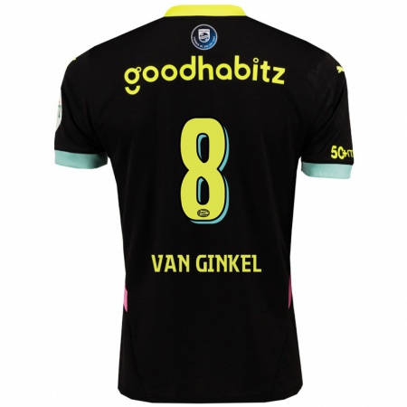 Kandiny Kinderen Marco Van Ginkel #8 Zwart Geel Uitshirt Uittenue 2024/25 T-Shirt