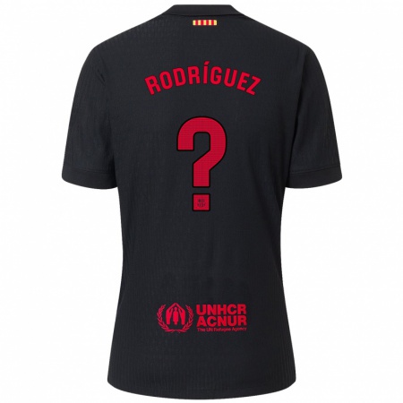 Kandiny Kinderen Alfredo Rodríguez #0 Zwart Rood Uitshirt Uittenue 2024/25 T-Shirt