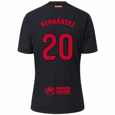 Kandiny Kinderen Unai Hernández #20 Zwart Rood Uitshirt Uittenue 2024/25 T-Shirt