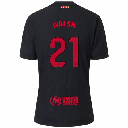 Kandiny Kinderen Keira Walsh #21 Zwart Rood Uitshirt Uittenue 2024/25 T-Shirt