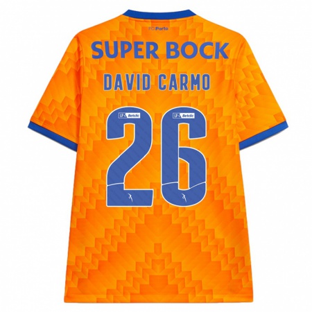 Kandiny Kinderen David Carmo #26 Oranje Uitshirt Uittenue 2024/25 T-Shirt