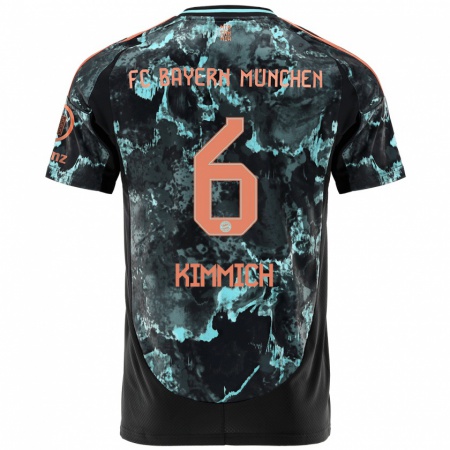 Kandiny Kinderen Joshua Kimmich #6 Zwart Uitshirt Uittenue 2024/25 T-Shirt