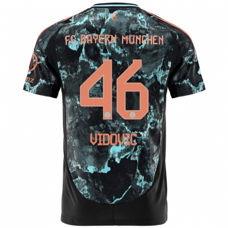 Kandiny Kinderen Gabriel Vidovic #46 Zwart Uitshirt Uittenue 2024/25 T-Shirt