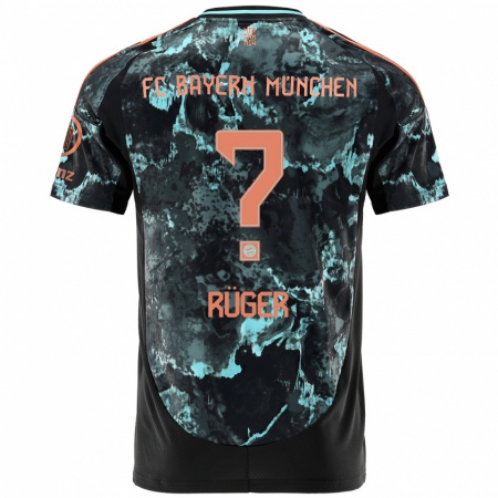 Kandiny Bambino Maglia Kurt Rüger #0 Nero Kit Gara Away 2024/25 Maglietta