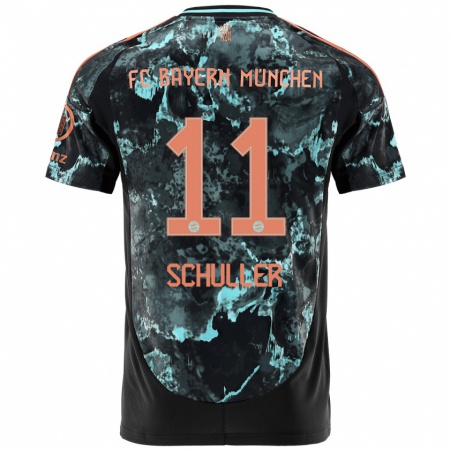 Kandiny Bambino Maglia Lea Schüller #11 Nero Kit Gara Away 2024/25 Maglietta