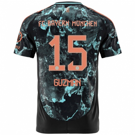 Kandiny Bambino Maglia Ana María Guzmán #15 Nero Kit Gara Away 2024/25 Maglietta