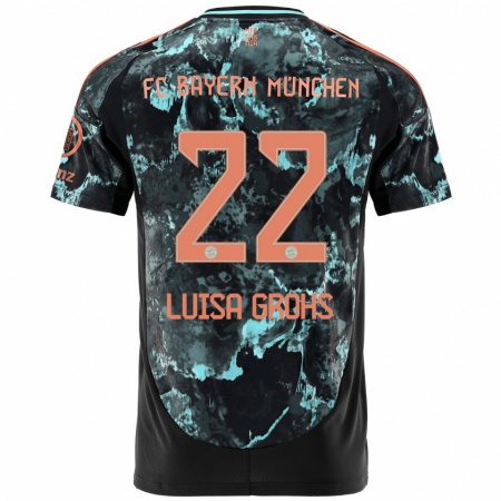 Kandiny Bambino Maglia Maria Luisa Grohs #22 Nero Kit Gara Away 2024/25 Maglietta