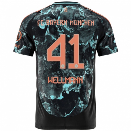 Kandiny Bambino Maglia Anna Wellmann #41 Nero Kit Gara Away 2024/25 Maglietta