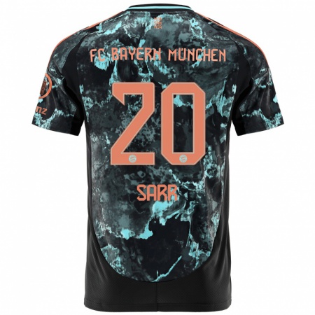 Kandiny Bambino Maglia Bouna Sarr #20 Nero Kit Gara Away 2024/25 Maglietta