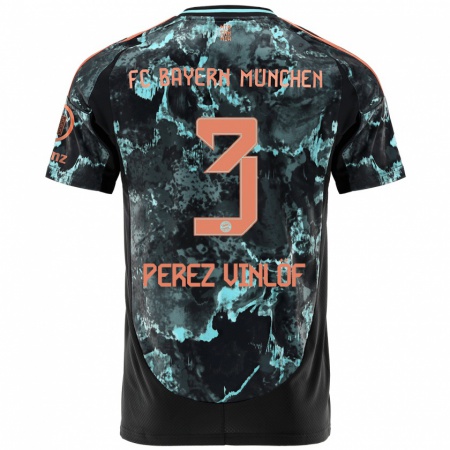 Kandiny Bambino Maglia Matteo Perez Vinlöf #3 Nero Kit Gara Away 2024/25 Maglietta