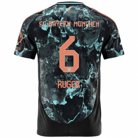 Kandiny Bambino Maglia Kurt Ruger #6 Nero Kit Gara Away 2024/25 Maglietta