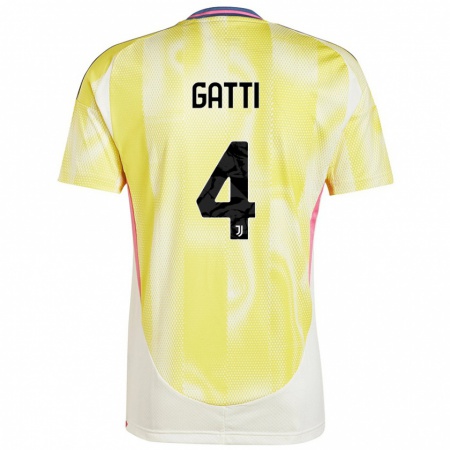 Kandiny Bambino Maglia Federico Gatti #4 Giallo Solare Kit Gara Away 2024/25 Maglietta