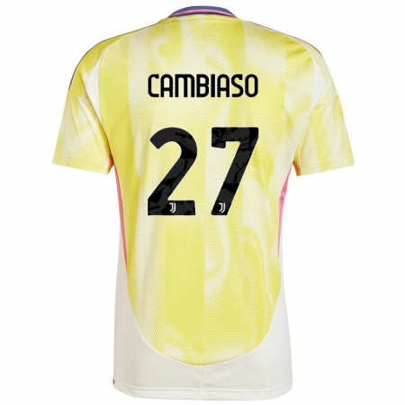 Kandiny Kinderen Andrea Cambiaso #27 Zonnig Geel Uitshirt Uittenue 2024/25 T-Shirt