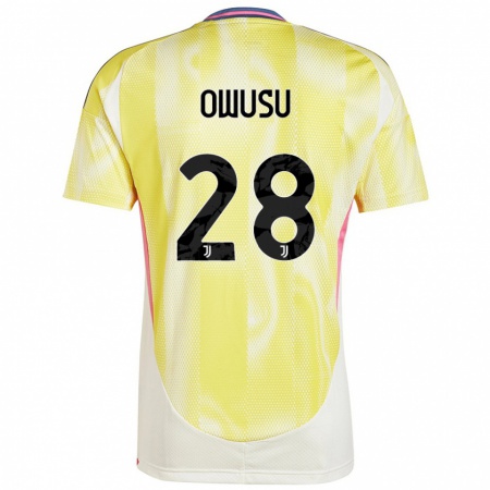 Kandiny Kinder Augusto Owusu #28 Solargelb Auswärtstrikot Trikot 2024/25 T-Shirt Österreich