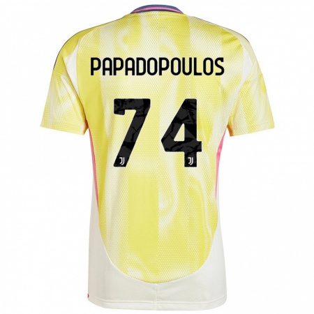 Kandiny Kinderen Christos Papadopoulos #74 Zonnig Geel Uitshirt Uittenue 2024/25 T-Shirt