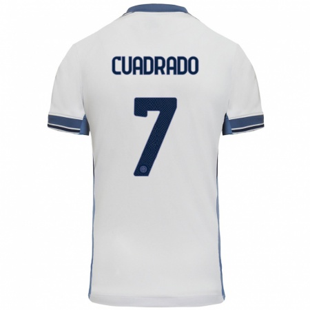 Kandiny Kinderen Juan Cuadrado #7 Wit Grijs Uitshirt Uittenue 2024/25 T-Shirt