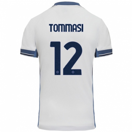 Kandiny Kinderen Francesco Tommasi #12 Wit Grijs Uitshirt Uittenue 2024/25 T-Shirt