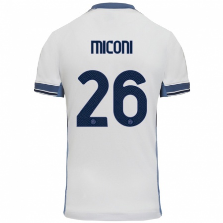 Kandiny Kinderen Riccardo Miconi #26 Wit Grijs Uitshirt Uittenue 2024/25 T-Shirt