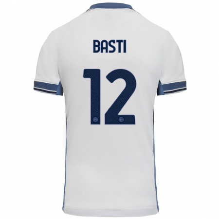 Kandiny Kinderen Matteo Basti #12 Wit Grijs Uitshirt Uittenue 2024/25 T-Shirt