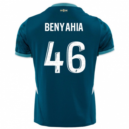 Kandiny Kinderen Aylan Benyahia-Tani #46 Turkoois Blauw Uitshirt Uittenue 2024/25 T-Shirt