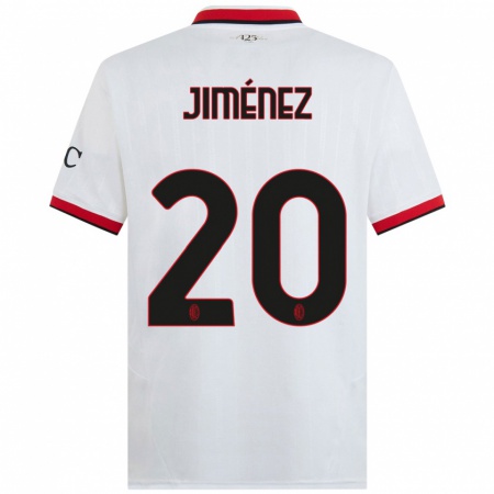 Kandiny Kinderen Álex Jiménez #20 Wit Zwart Rood Uitshirt Uittenue 2024/25 T-Shirt