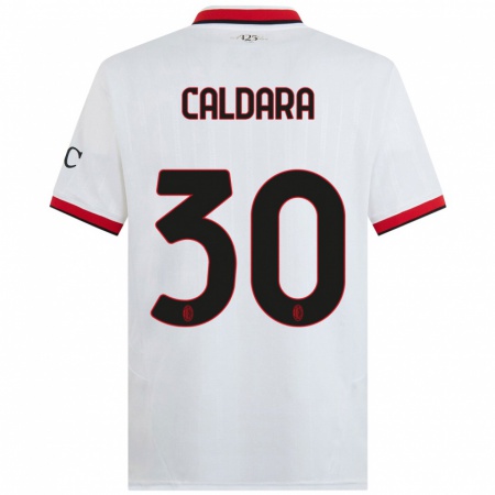 Kandiny Kinderen Mattia Caldara #30 Wit Zwart Rood Uitshirt Uittenue 2024/25 T-Shirt