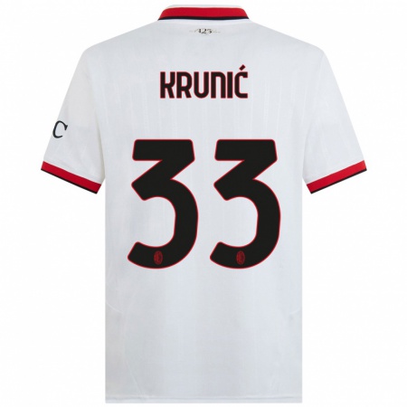 Kandiny Kinderen Rade Krunic #33 Wit Zwart Rood Uitshirt Uittenue 2024/25 T-Shirt