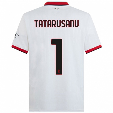 Kandiny Bambino Maglia Ciprian Tatarusanu #1 Bianco Nero Rosso Kit Gara Away 2024/25 Maglietta