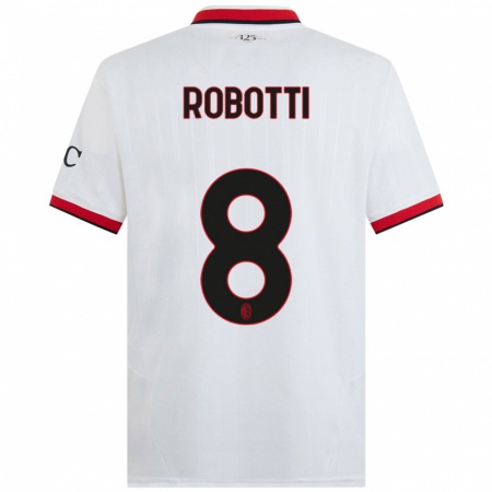 Kandiny Kinderen Giovanni Robotti #8 Wit Zwart Rood Uitshirt Uittenue 2024/25 T-Shirt