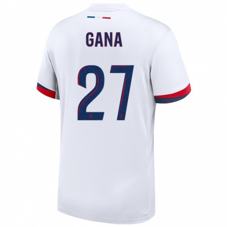 Kandiny Kinderen Idrissa Gana Gueye #27 Wit Blauw Rood Uitshirt Uittenue 2024/25 T-Shirt