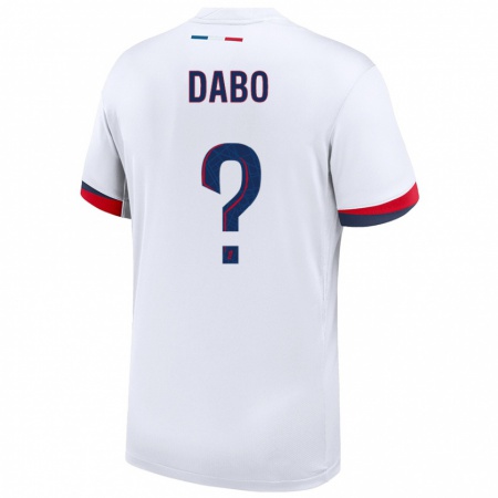 Kandiny Bambino Maglia Mariama Dabo #0 Bianco Blu Rosso Kit Gara Away 2024/25 Maglietta