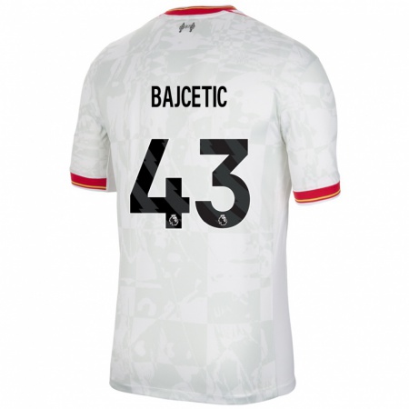 Kandiny Kinderen Stefan Bajcetic #43 Wit Rood Zwart Thuisshirt Derde Tenue 2024/25 T-Shirt