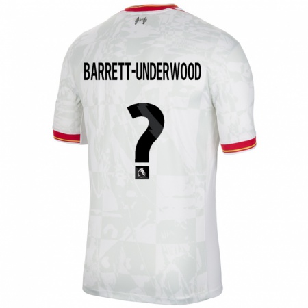 Kandiny Kinderen Keehan Barrett-Underwood #0 Wit Rood Zwart Thuisshirt Derde Tenue 2024/25 T-Shirt