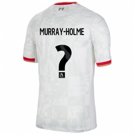 Kandiny Niño Camiseta Hadyn Murray-Holme #0 Blanco Rojo Negro Equipación Tercera 2024/25 La Camisa