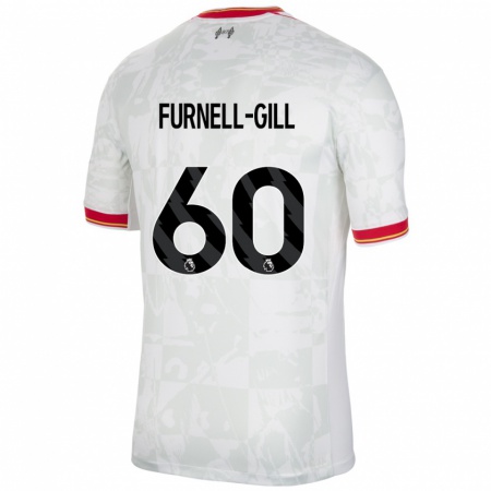 Kandiny Niño Camiseta Luca Furnell-Gill #60 Blanco Rojo Negro Equipación Tercera 2024/25 La Camisa