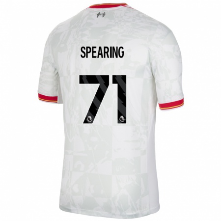 Kandiny Niño Camiseta Jay Spearing #71 Blanco Rojo Negro Equipación Tercera 2024/25 La Camisa