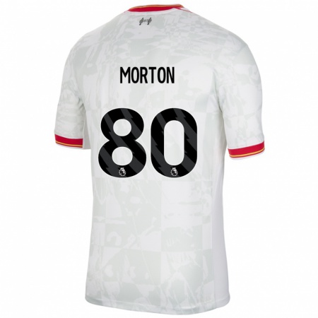 Kandiny Kinderen Tyler Morton #80 Wit Rood Zwart Thuisshirt Derde Tenue 2024/25 T-Shirt