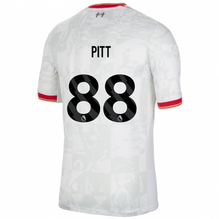 Kandiny Niño Camiseta Lucas Pitt #88 Blanco Rojo Negro Equipación Tercera 2024/25 La Camisa