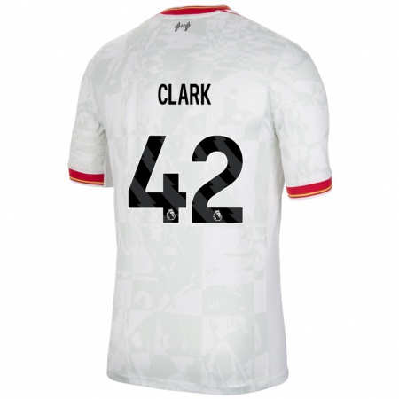 Kandiny Kinderen Bobby Clark #42 Wit Rood Zwart Thuisshirt Derde Tenue 2024/25 T-Shirt