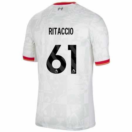 Kandiny Niño Camiseta Matteo Ritaccio #61 Blanco Rojo Negro Equipación Tercera 2024/25 La Camisa