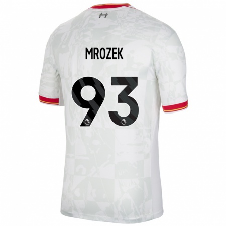 Kandiny Kinderen Fabian Mrozek #93 Wit Rood Zwart Thuisshirt Derde Tenue 2024/25 T-Shirt