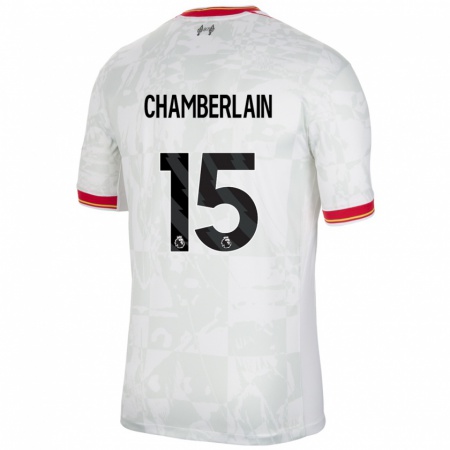 Kandiny Kinderen Alex Oxlade Chamberlain #15 Wit Rood Zwart Thuisshirt Derde Tenue 2024/25 T-Shirt