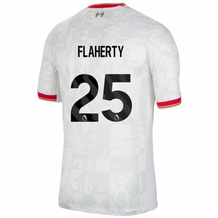 Kandiny Kinderen Gilly Flaherty #25 Wit Rood Zwart Thuisshirt Derde Tenue 2024/25 T-Shirt