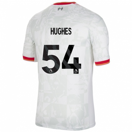 Kandiny Niño Camiseta Liam Hughes #54 Blanco Rojo Negro Equipación Tercera 2024/25 La Camisa