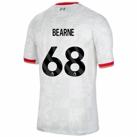 Kandiny Niño Camiseta Jack Bearne #68 Blanco Rojo Negro Equipación Tercera 2024/25 La Camisa