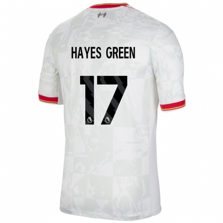 Kandiny Niño Camiseta Charlie Hayes-Green #17 Blanco Rojo Negro Equipación Tercera 2024/25 La Camisa