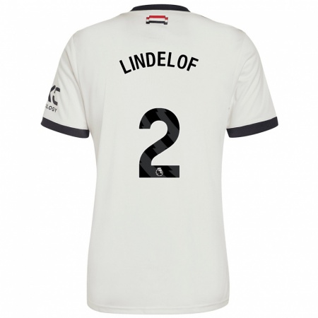 Kandiny Kinderen Victor Lindelöf #2 Gebroken Wit Thuisshirt Derde Tenue 2024/25 T-Shirt